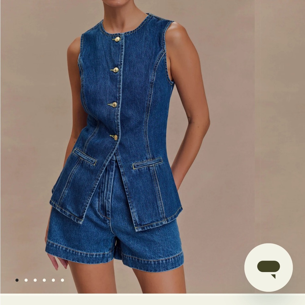 Meshki Blue Denim Top